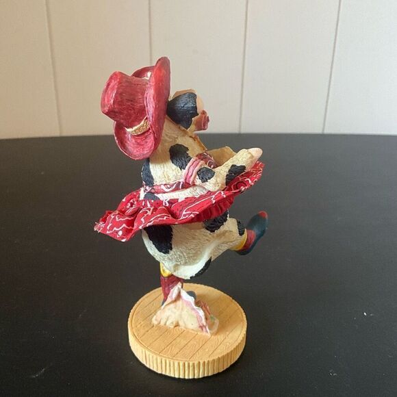 Vintage Russ Home On The Range Dancing Cow Girl Figurine Red Dress Item #14227 - Picture 3 of 7